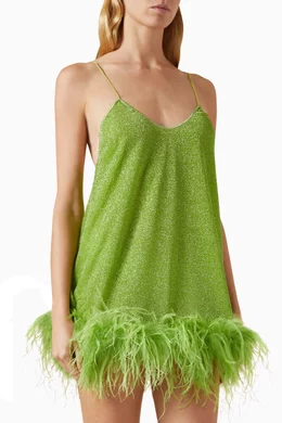 Buy Oseree Green Lumire Plumage Mini Dress For Women Online | Ounass Saudi