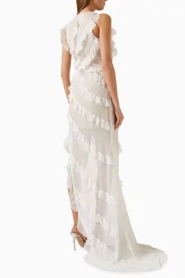 elliatt debra asymmetrical ruffle dress Buy White in Chiffon For Women Online Dress Drawing (2) |