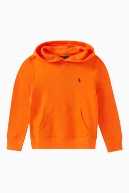 Buy Polo Ralph Lauren Orange Signature Logo Hoodie in Cotton For