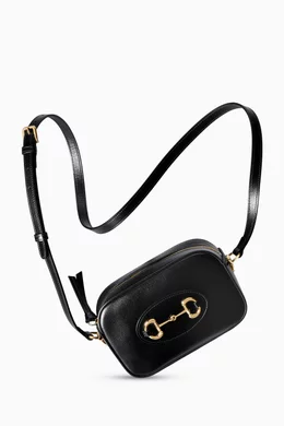 Buy Gucci Black Small Horsebit 1955 Shoulder Bag in Leather For