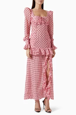 strapless open back dress Alessandra Rich // Silk Polka Dot Dress – VSP Consignment main image 1