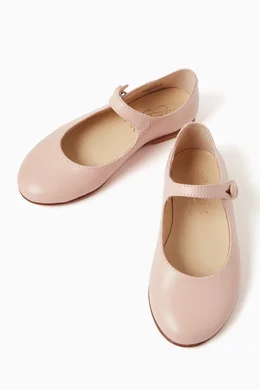 Buy Bonpoint Pink Ella Ballet Flats in Calf Leather For Girls