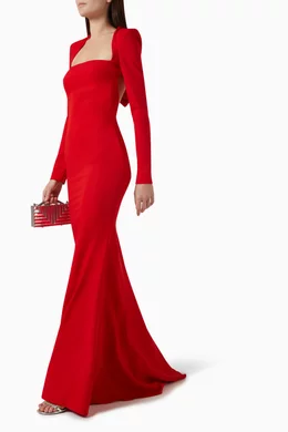open lace back dress Red Sequin Pattern Luxury Evening Maxi Dress | Elegant
