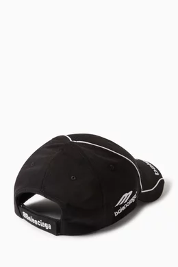 Buy Balenciaga Black Dubai Soccer Cap in Cotton Drill For Men