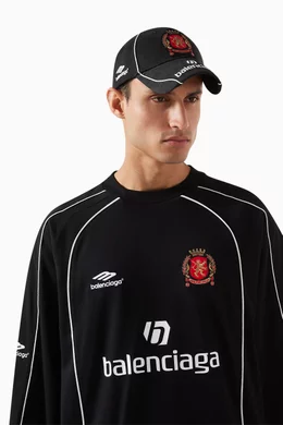 Buy Balenciaga Black Dubai Soccer Cap in Cotton Drill For Men