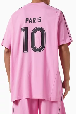 Buy Balenciaga Pink Paris Soccer Oversized T-shirt in