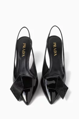 Buy Prada Black Decollete 55 Slingback Pumps in Patent Leather For Women Online Ounass Saudi