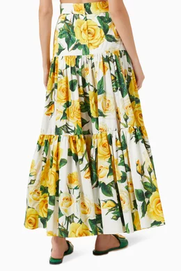 Dolce Gabbana White Maxi Skirt With Yellow Flowers Buy Dolce