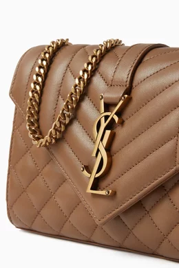 Buy SAINT LAURENT Brown Small Envelope Matelasse Shoulder Bag in Calf Leather For Women Online Ounass Saudi