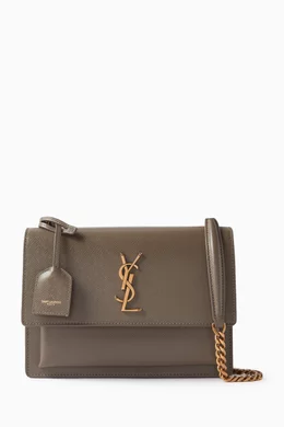 Buy SAINT LAURENT Neutral Medium Sunset Shoulder Bag in Leather For Women Online Ounass Saudi
