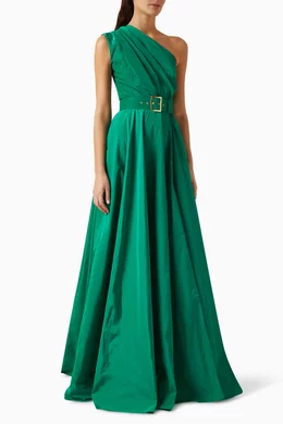 rhea costa green dress Jaya Satin Long Dress in Persian-Green  Rhea Costa