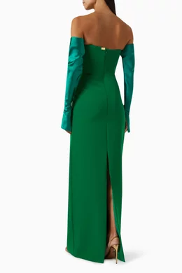 rhea costa green dress Iris Dress In Forest-Green – Rhea Costa
