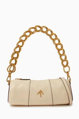 Buy Manu Atelier White Mini Cylinder Shoulder Bag in Calf Leather For Women Online Ounass Saudi