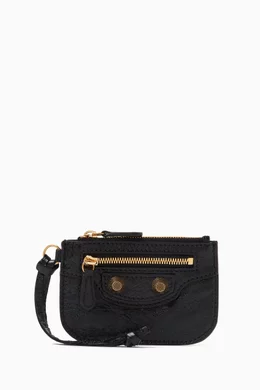 Buy Balenciaga Black Le Cagole Coin Holder in Leather For Women