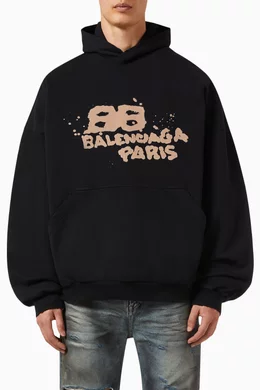 Buy Balenciaga Black Unisex Hand-drawn BB Icon Hoodie in Cotton For UNISEX  Online | Ounass Saudi