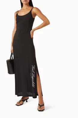 Buy KARL LAGERFELD Black Logo Beach Dress in Viscose For Women Online |  Ounass Saudi