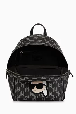 Buy KARL LAGERFELD Black K/Ikonik 2.0 Monogram Backpack For 