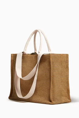 ☆MARNI☆ LARGE RAFFIA East-West Tote 2wayバッグ SIENNA♪ ☆MARNI☆LARGE RAFFIA E-W Tote 2wayバッグ RAW SIENNA/NATURAL