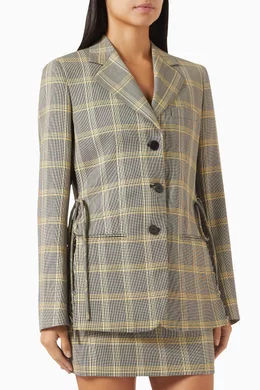 Buy Marni Yellow Checked Blazer in Tech Wool For Women Online