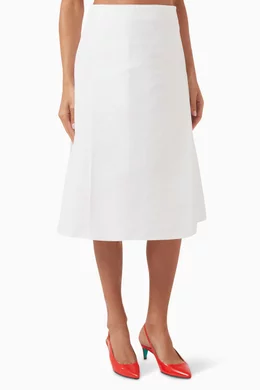 【送料&関税込】Marni Flared Midi Skirt Marni logo-embroidered flared-hem Midi Skirt | Yellow