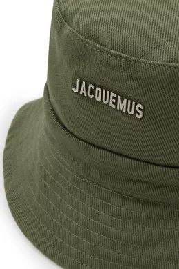 Buy Jacquemus Green Le Bob Gadjo Bucket Hat in Cotton-canvas  display picture 2