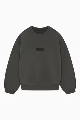 Buy Fear of God Essentials Black Crewneck Sweatshirt in Cotton fleece For UNISEX Online Ounass Saudi