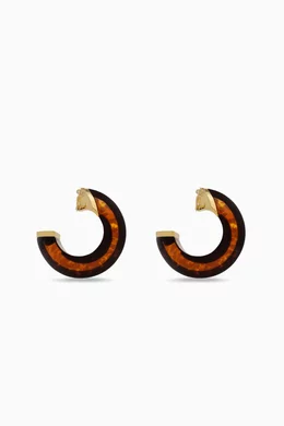 Buy SAINT LAURENT Brown Tortoiseshell Clip on Hoop Earrings in Resin For Women Online Ounass Saudi