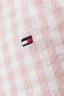 Buy Tommy Hilfiger Pink Gingham check Dress Scrunchie Set in Cotton For Girls Online Ounass Saudi