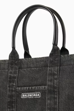 バッグ Balenciaga Hardware bag Black denim Buy Balenciaga Black Medium Hardware Tote Bag in Denim For Women