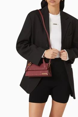 【Jacquemus】Le Chiquito Long Boucle Leathe Le Chiquito Long Boucle leather shoulder bag in black