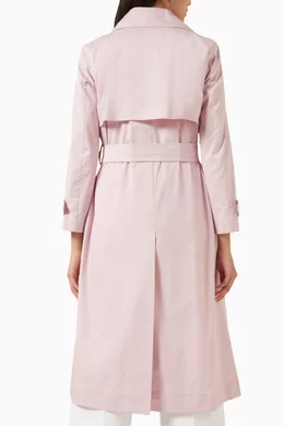 Buy Marella Pink Demetra Double-breasted Trench Coat in Cotton For