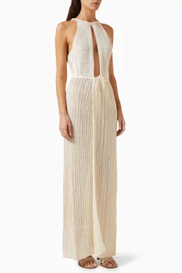 【Savannah Morrow 】Dezare dress アイボリー Reiss Savannah Morrow Mini Ivory Sheer Knitted Dress in