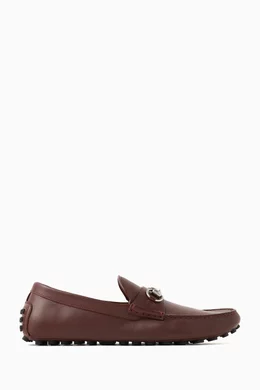 Buy Gucci Burgundy Horsebit Driving Shoes in Leather For Men Online Ounass Saudi