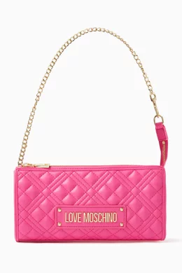 Buy Love Moschino Pink Small Shoulder Bag in Quilted Leather For Women Online Ounass Saudi