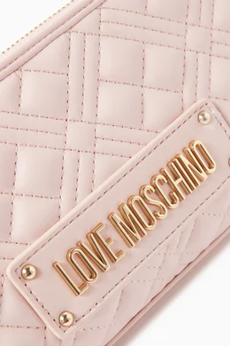Buy Love Moschino Pink Small Shoulder Bag in Quilted Leather For Women Online Ounass Saudi