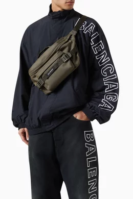 Buy Balenciaga Green Large Army Beltbag in Recycled Nylon For Men 