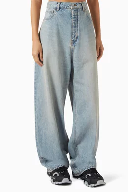 Buy Balenciaga Blue Baggy-fit Jeans in Japanese Denim For Women