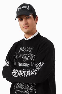 Buy Balenciaga Black DIY Metal Outline Baseball Cap in