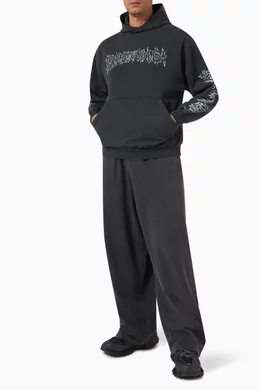 Buy Balenciaga Black DIY Metal Outline Oversized Hoodie in