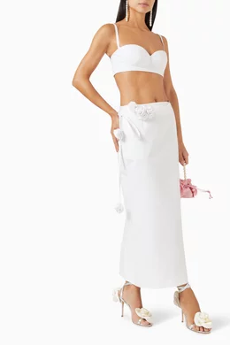 スカート MAGDA BUTRYM Woman Wrap-skirt Multicolor 699423 CREAM PRINT Wrap crochet skirt in cream