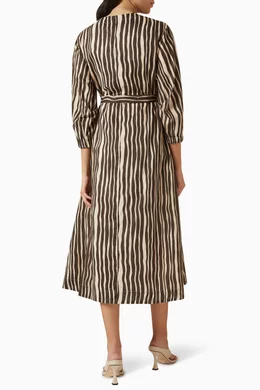 Buy Max Mara Brown Pomelia Midi Dress in Cotton-voile For Women Online |  Ounass Saudi