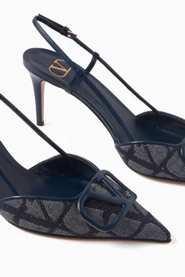 Buy Valentino Garavani Blue Valentino Garavani VLOGO Slingback 80