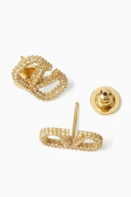 Buy Valentino Garavani Gold Valentino Garavani VLOGO Signature Crystal embellished Stud Earrings in Metal For Women Online Ounass Saudi