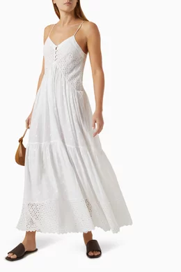 Buy Isabel Marant Etoile White Sabba Maxi Dress in Broderie Anglaise For  Women Online | Ounass Saudi