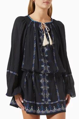 Buy Isabel Marant Etoile Black Parsley Embroidered Dress in Cotton For  Women Online | Ounass Saudi