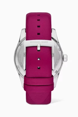 Buy Michael Kors Pink Lexington Leather Quartz Watch 38mm For Women Online Ounass Saudi