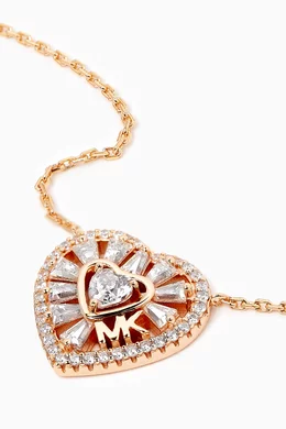 Michael kors rose gold necklace heart discount