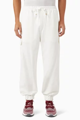 White nylon joggers discount