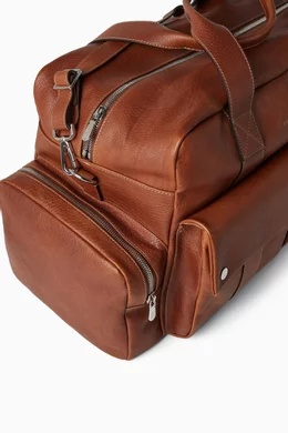 Buy Brunello Cucinelli Brown Duffle Bag in Leather For Men Online Ounass Saudi