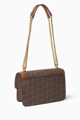 Buy Michael Kors Brown Large Heather Logo Shoulder Bag in Coated canvas For Women Online Ounass Saudi